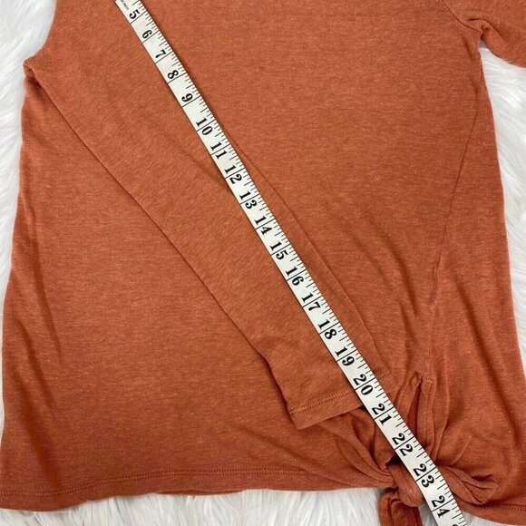 Madewell Women’s Orange Soundcheck Side Tie Long Sleeve Casual Tee Small/C32 - Picture 7 of 8